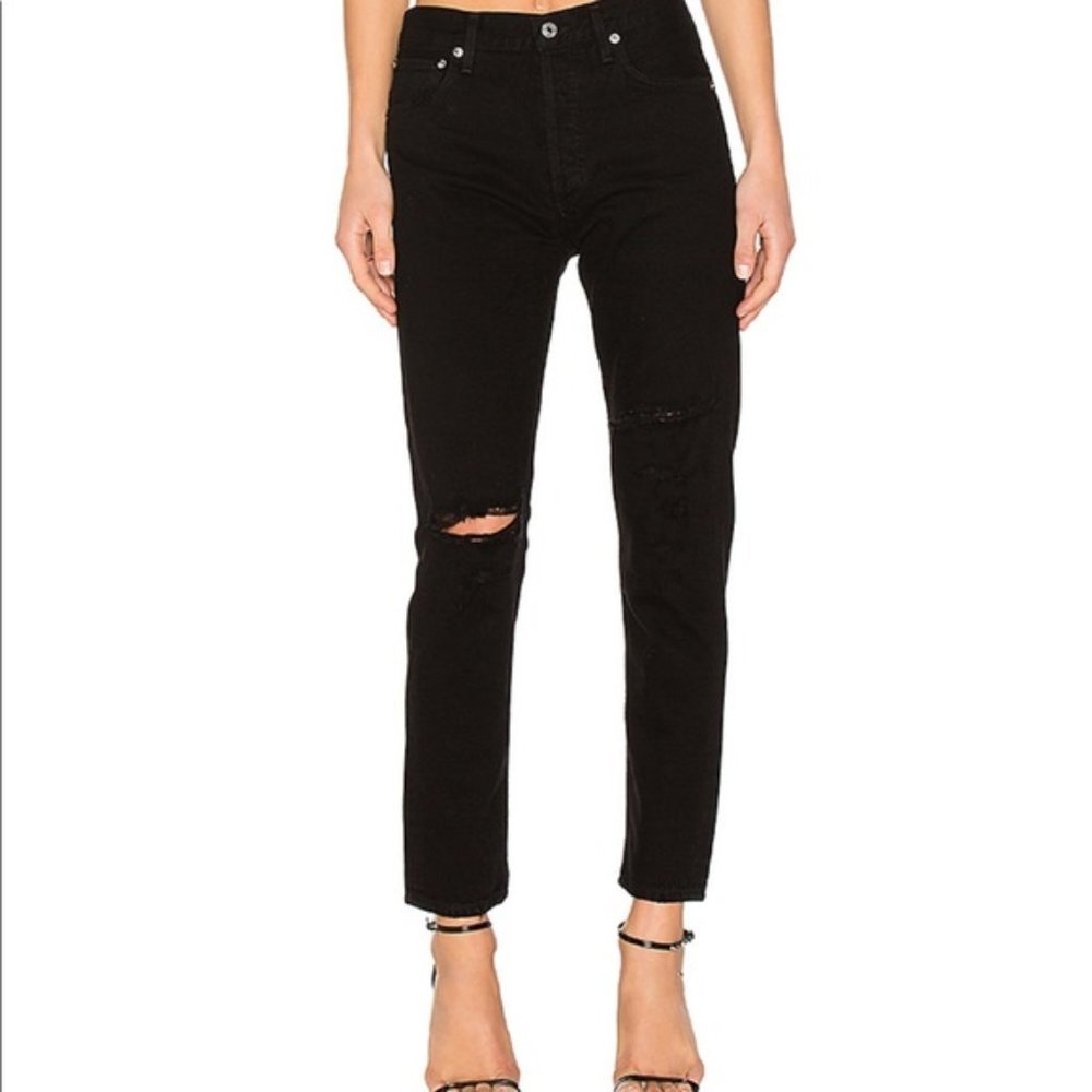 AGOLDE HI RISE JAMIE BLACK JEANS NWT